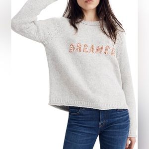 Madewell Dreamer Embroidered Keaton Pullover Sweater Medium